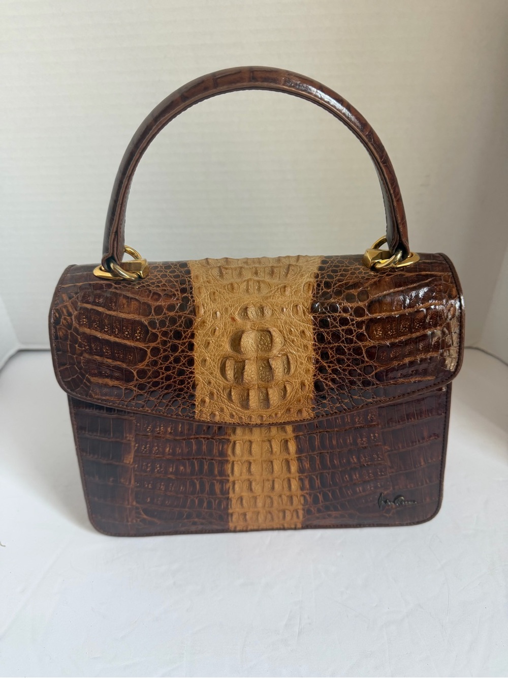 Andrea Carrano Crocodile Top-Handle Bag